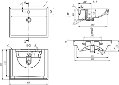 Brevita Тумба с раковиной Vega 60 подвесная белая/золото – фотография-11